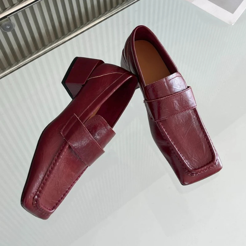 Women Square Toe Chunky Heel D - Leatherwork Designs review and price