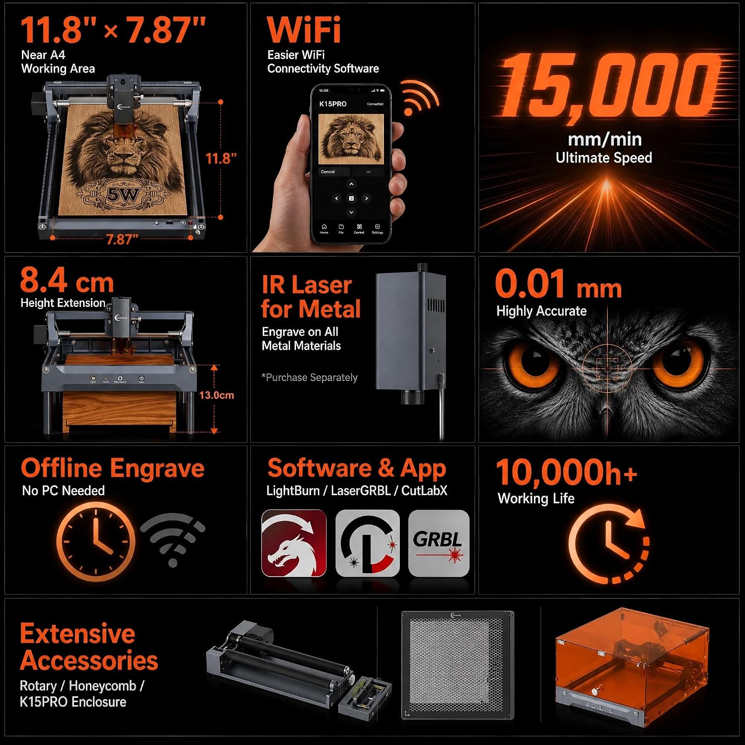 K15 Pro 7w Laser Engraving Mac - Leatherwork Machine review and price