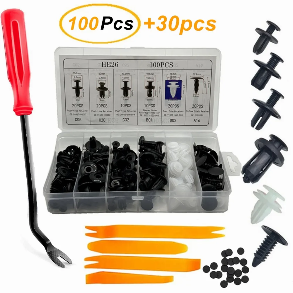 New 100pcs Car Plastic Clips F - Rivet Setter Tool review and price