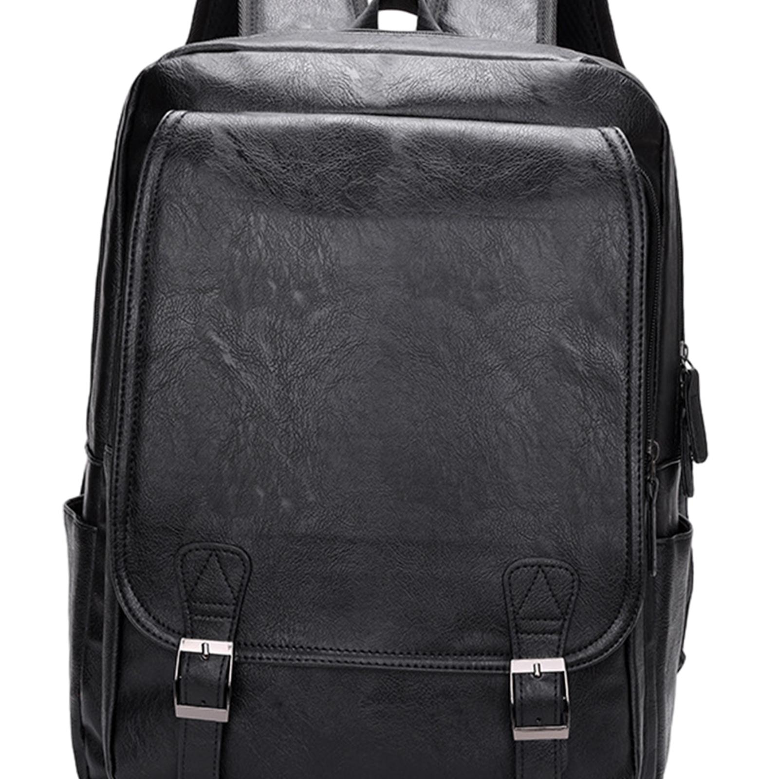 Men's PU Leather Laptop Backpa - Leather Work Rucksack Mens review and price